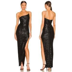 Nookie Leilani Gown One Shoulder Sequin Embellished Formal Gala Evening Party S